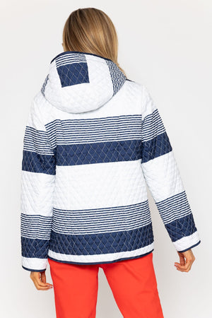 Carraig Donn Navy Stripe Jacket With Patch Pockets