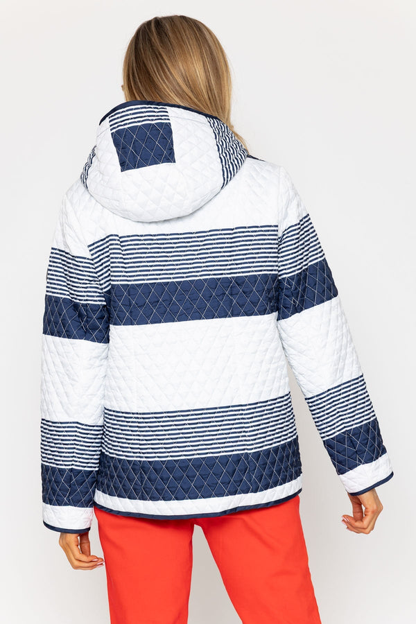 Carraig Donn Navy Stripe Jacket With Patch Pockets