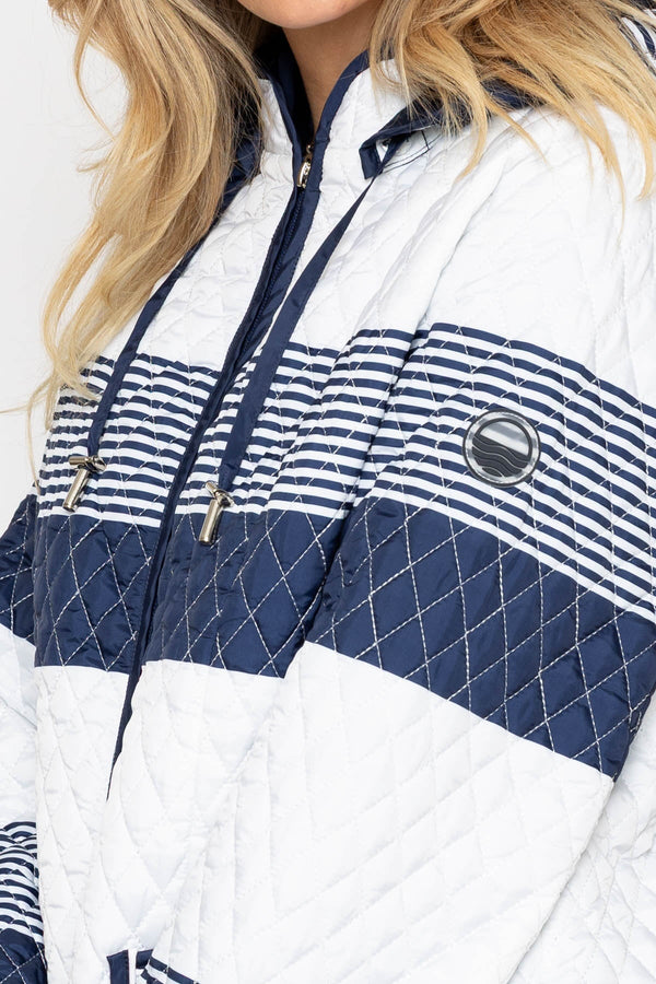 Carraig Donn Navy Stripe Jacket With Patch Pockets
