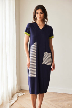 Carraig Donn Navy Stripe Midi Dress