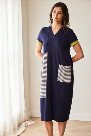 Carraig Donn Navy Stripe Midi Dress