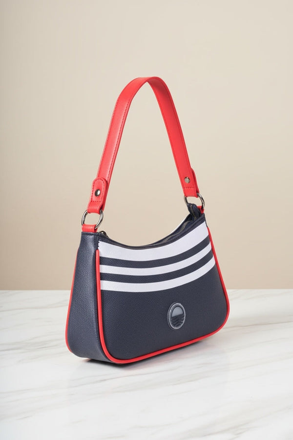 Carraig Donn Navy Stripe Shoulder Bag