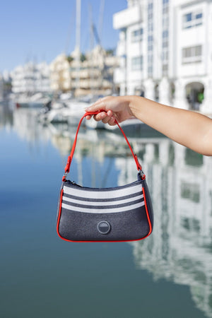 Carraig Donn Navy Stripe Shoulder Bag