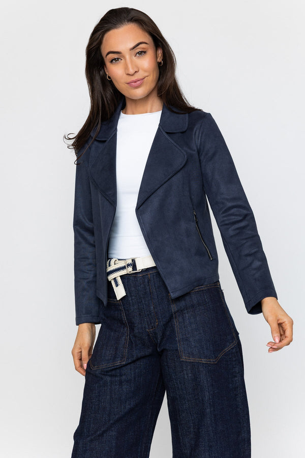 Carraig Donn Navy Suede Cover Up Jacket