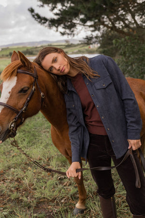 Carraig Donn Navy Suedette Shirt