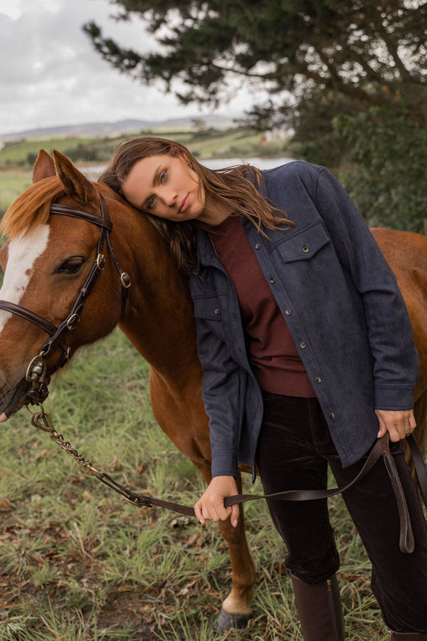 Carraig Donn Navy Suedette Shirt