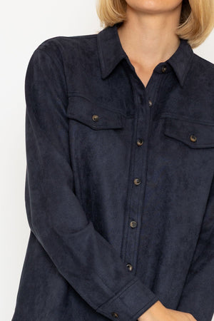 Carraig Donn Navy Suedette Shirt