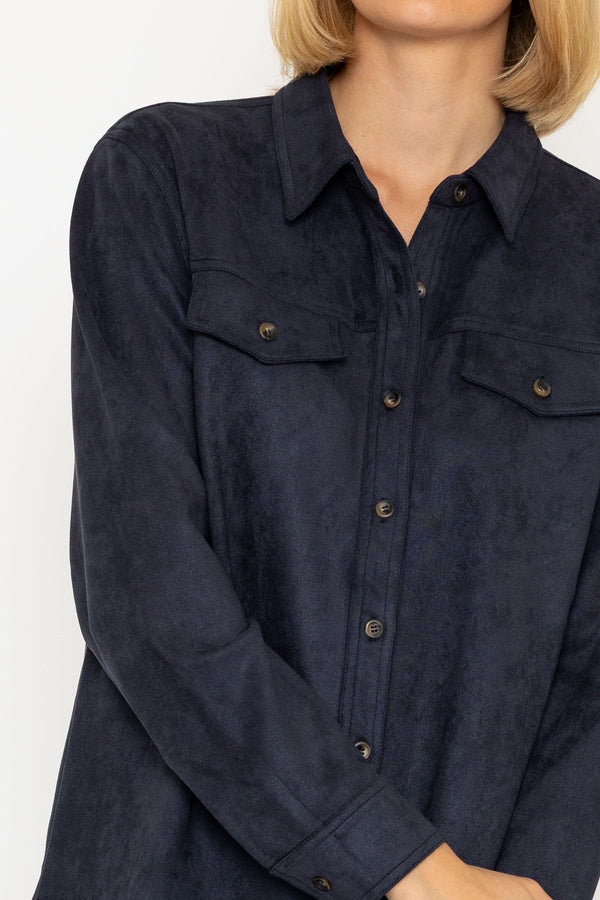 Carraig Donn Navy Suedette Shirt