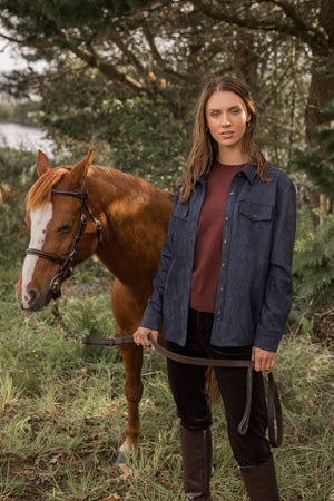 Carraig Donn Navy Suedette Shirt