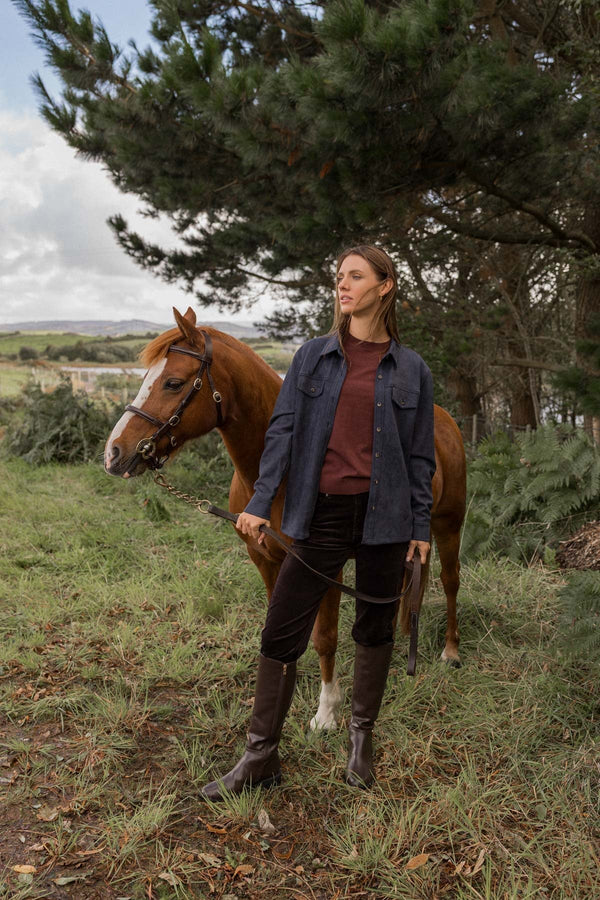 Carraig Donn Navy Suedette Shirt