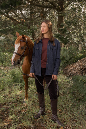 Carraig Donn Navy Suedette Shirt