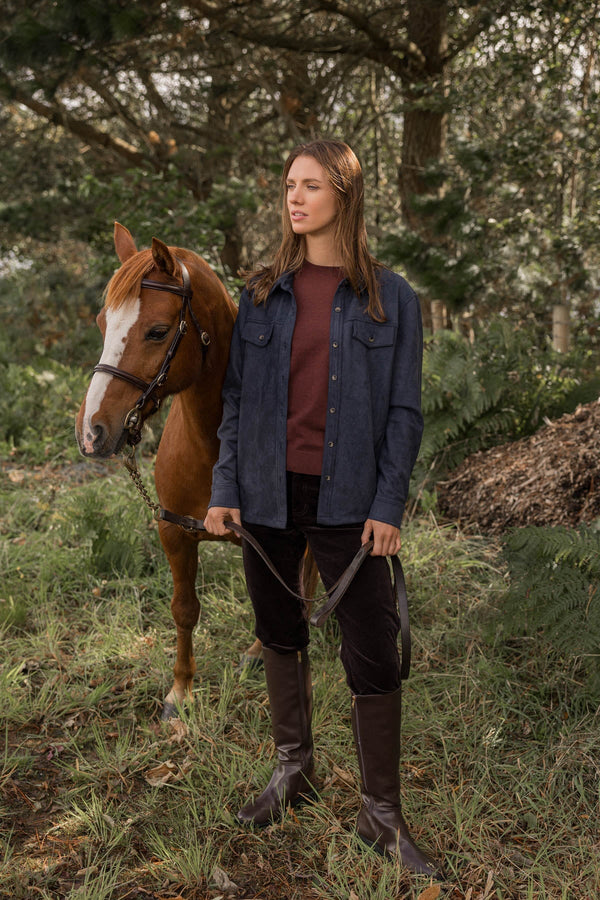 Carraig Donn Navy Suedette Shirt