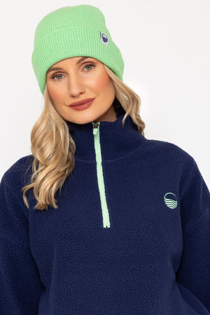 Carraig Donn Navy Teddy Fleece With Contrast Zip