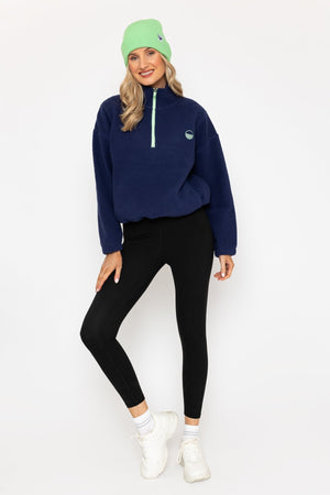 Carraig Donn Navy Teddy Fleece With Contrast Zip