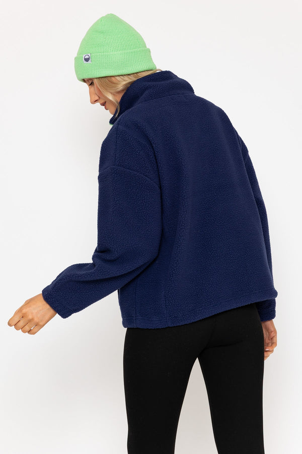 Carraig Donn Navy Teddy Fleece With Contrast Zip