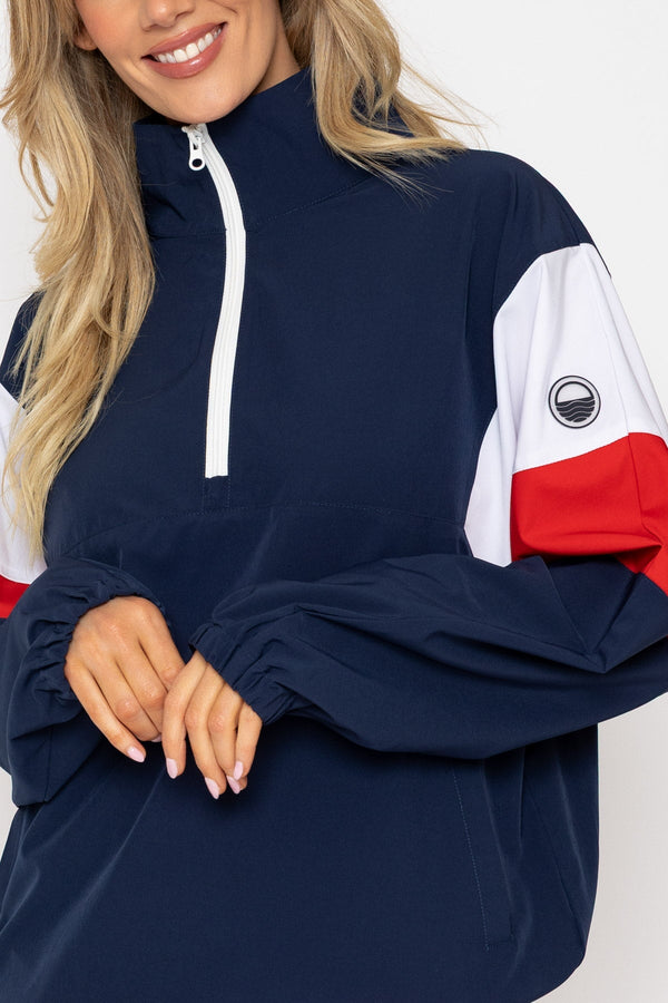 Carraig Donn Navy Water Repellent 1/2 Zip Wind Cheater