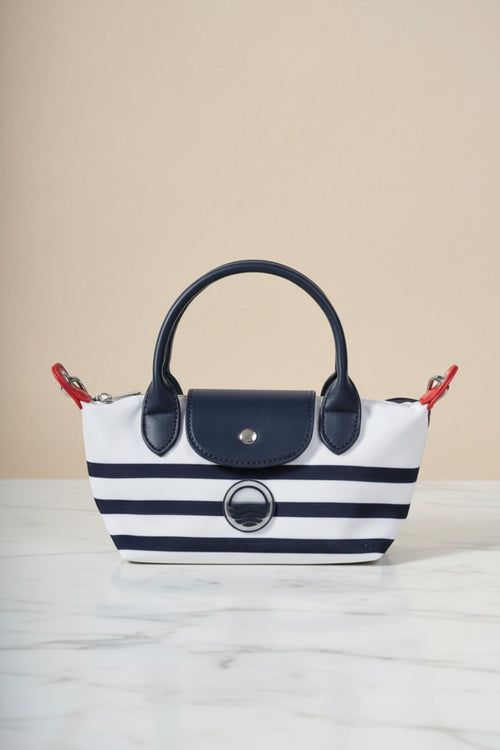 Navy & White Mini Tote Crossbody Bag