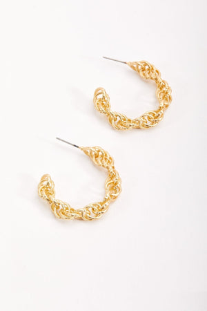 Open Hoop Chain Earrings