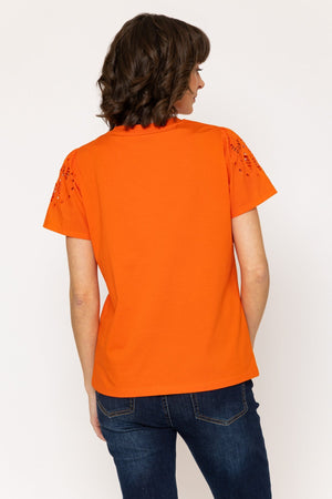 Carraig Donn Orange Broderie Anglaise Cotton Top