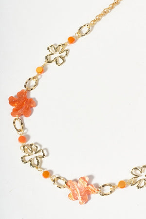 Carraig Donn Orange Flower Bead Necklace