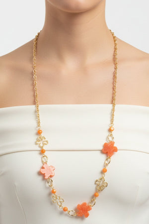 Carraig Donn Orange Flower Bead Necklace