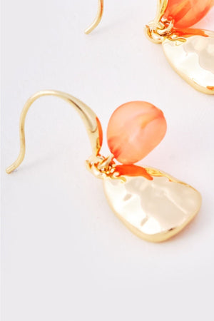Carraig Donn Orange & Gold Beaded Drop Earrings