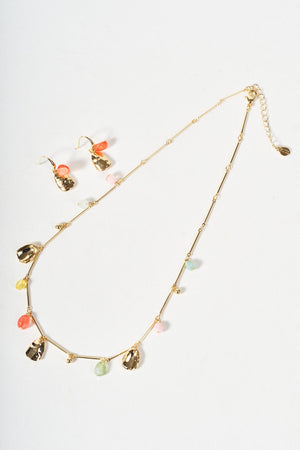 Carraig Donn Orange & Gold Beaded Drop Earrings