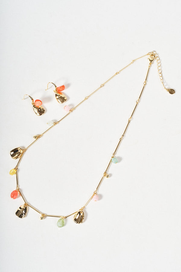 Carraig Donn Orange & Gold Beaded Drop Earrings