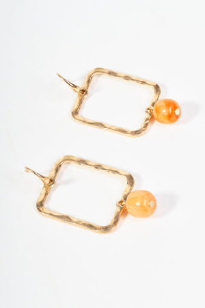 Carraig Donn Orange & Gold Square Earrings