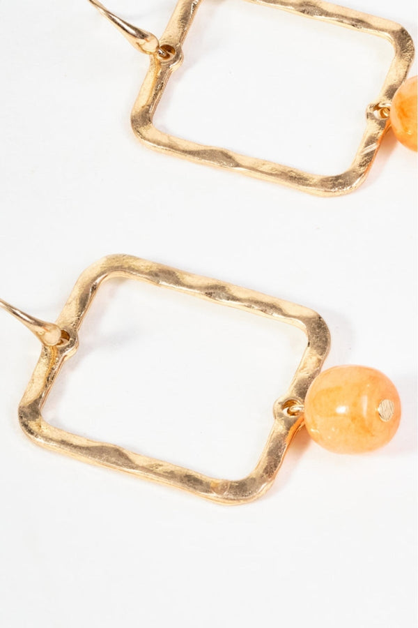 Carraig Donn Orange & Gold Square Earrings