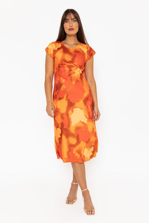Carraig Donn Orange Grainne Midi Dress