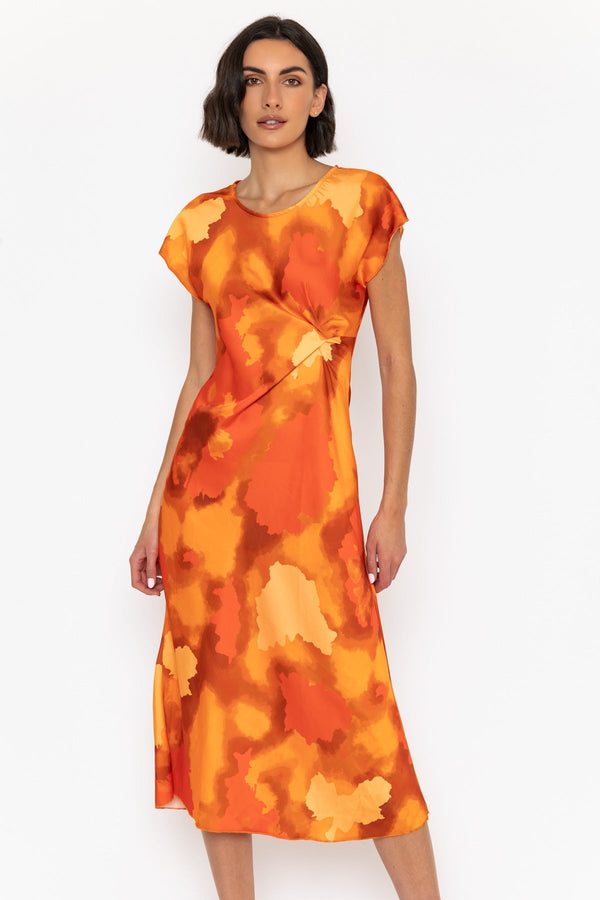 Carraig Donn Orange Grainne Midi Dress