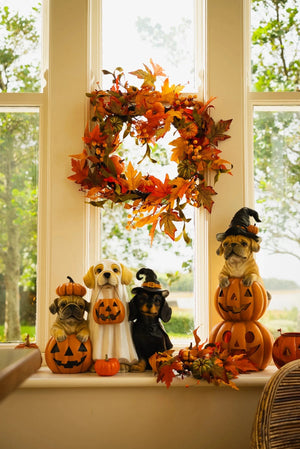 Carraig Donn Orange Halloween Wreath with Pumpkins