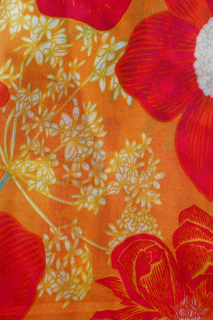 Carraig Donn Orange Large Floral Print Scarf