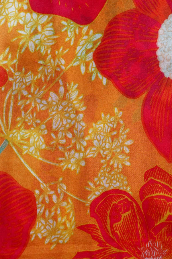 Carraig Donn Orange Large Floral Print Scarf