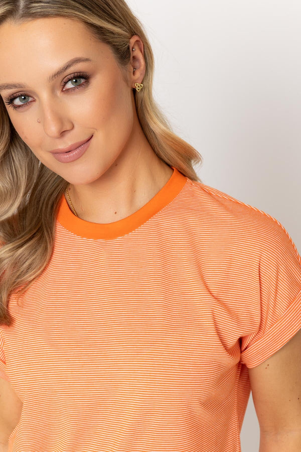 Carraig Donn Orange Striped T-Shirt