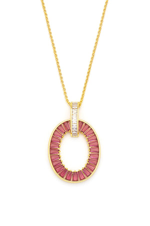 Carraig Donn Oval Red Rose Necklace