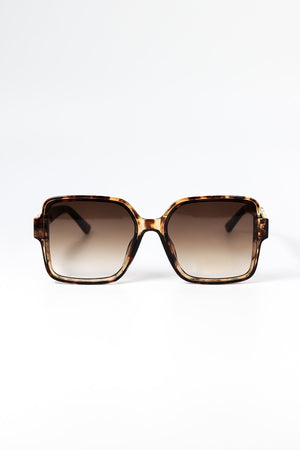Oversized Tortoise Shell Sunglasses with Gold Detail