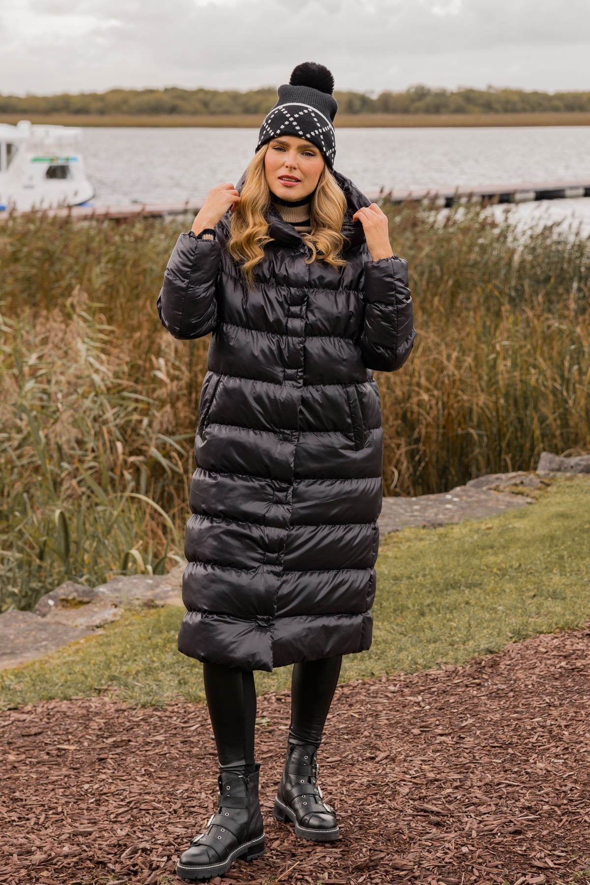 long padded puffer coat