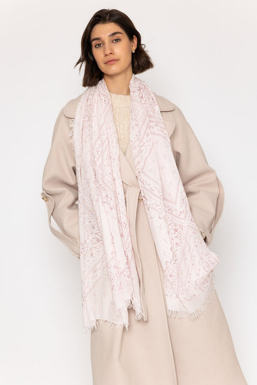 Pale Pink Paisley Pattern Scarf