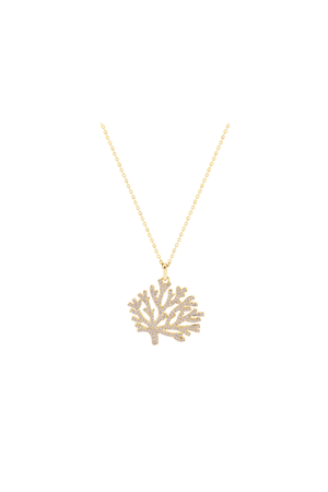 Carraig Donn Pave Coral Gold Pendant Necklace