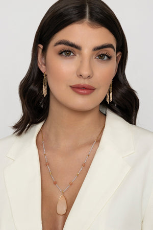 Carraig Donn Peach Aventurine Semi Precious Stone Necklace
