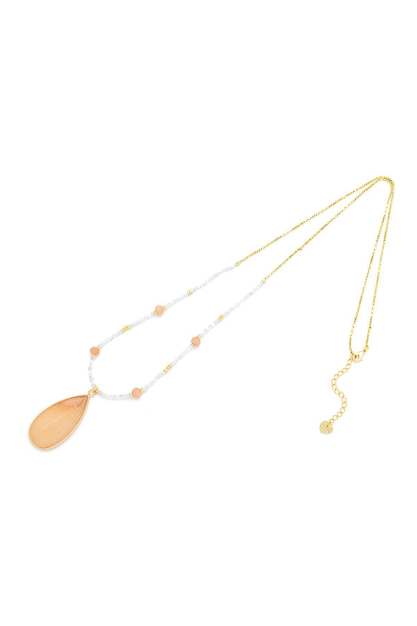 Carraig Donn Peach Aventurine Semi Precious Stone Necklace