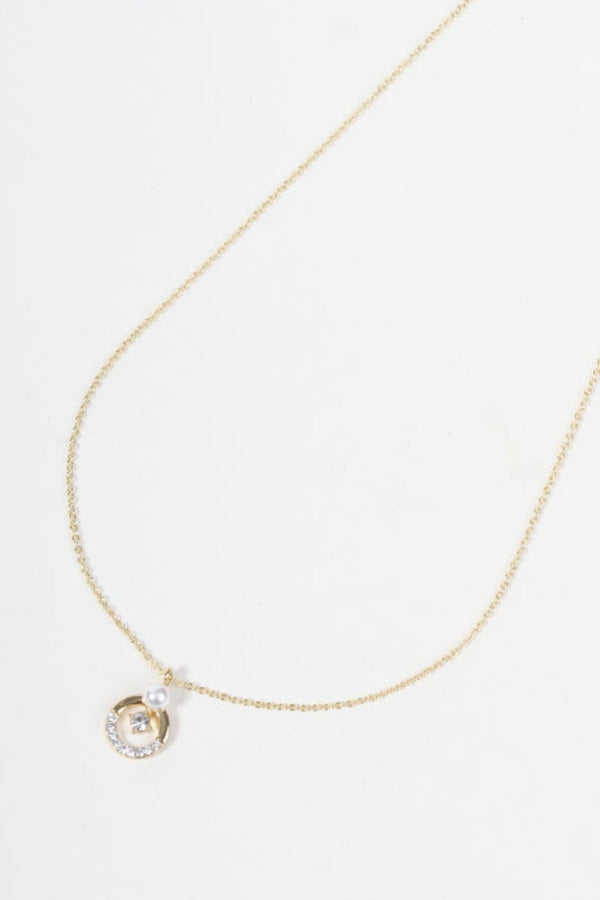 Carraig Donn Pearl And Diamante Pendant Necklace