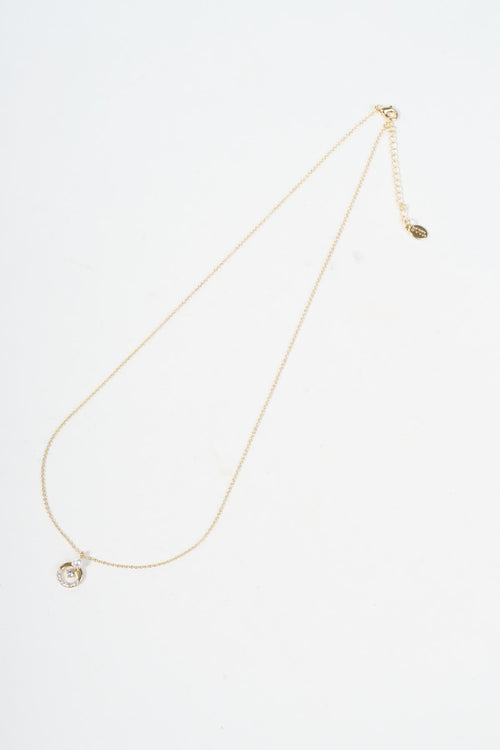 Pearl And Diamante Pendant Necklace