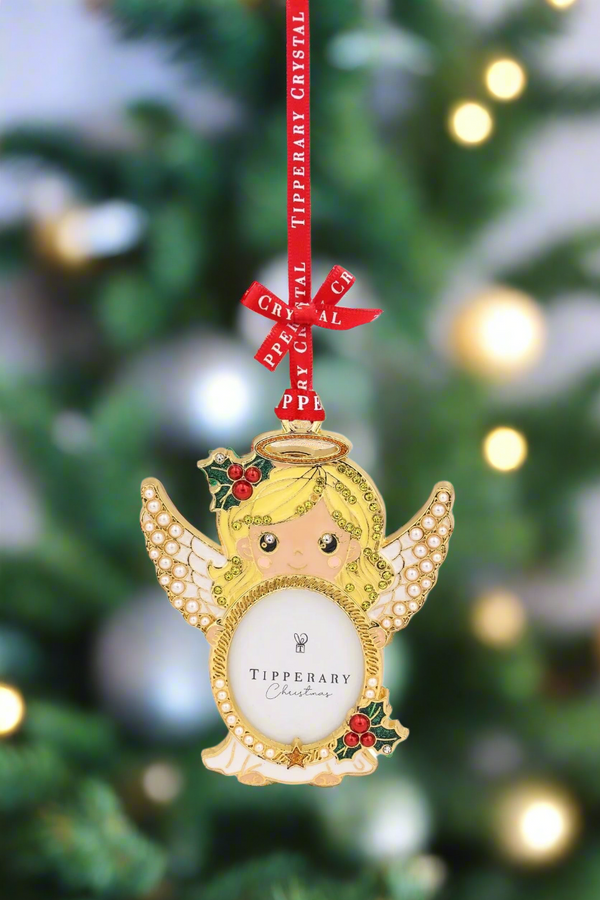 Carraig Donn Pearl Angel Frame Christmas Tree Decoration