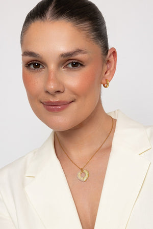 Carraig Donn Pearl & Crystal Heart Necklace