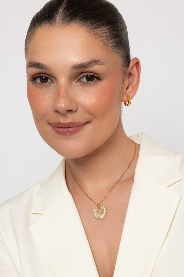 Carraig Donn Pearl & Crystal Heart Necklace