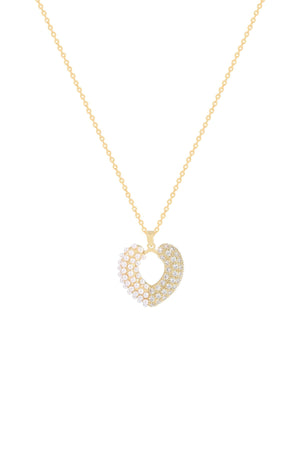 Carraig Donn Pearl & Crystal Heart Necklace