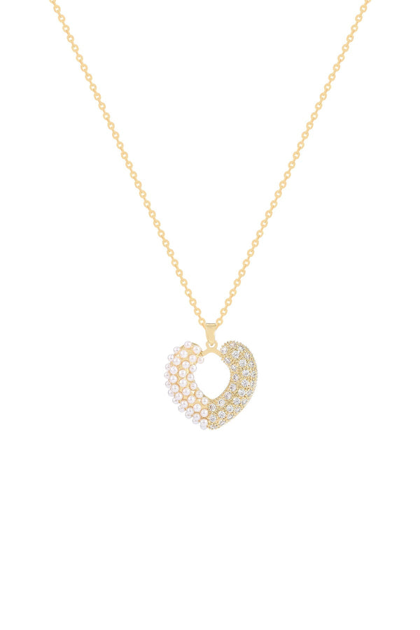 Carraig Donn Pearl & Crystal Heart Necklace